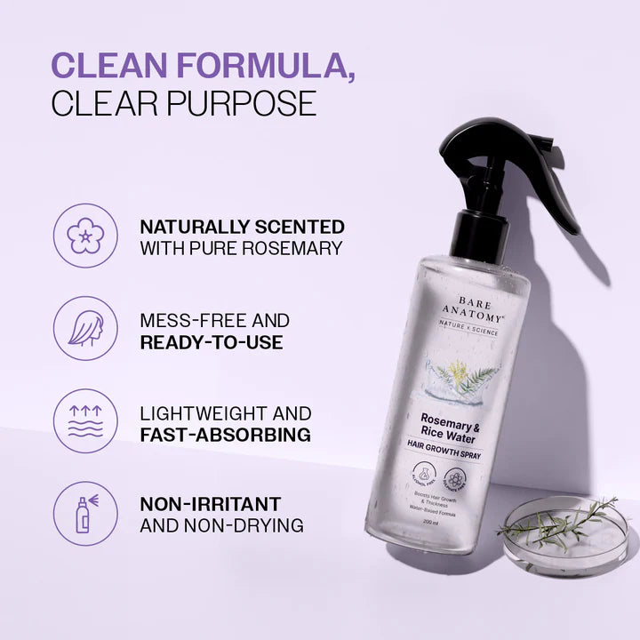 Rosemary & Rice Water Hair Growth Spray
