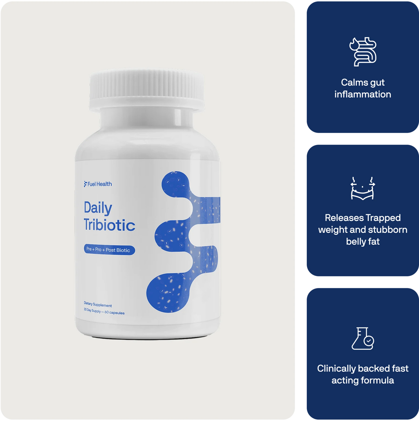 Stop Bloating & Restore Regularity with Daily Tribiotic Pre+Pro+Postbiotic